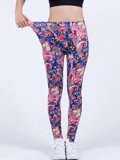 Floral Print High-Waist Jeggings