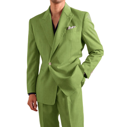 Linen Peak-Lapel Wedding Suit Set