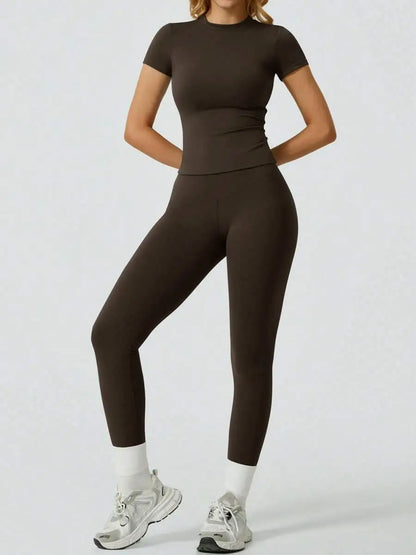 Short Sleeve Leggings Yoga Set