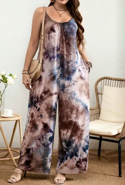 Printed Strap Vest Jumpsuit