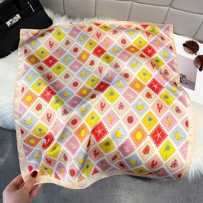 Fruit Print Korean Square Scarf