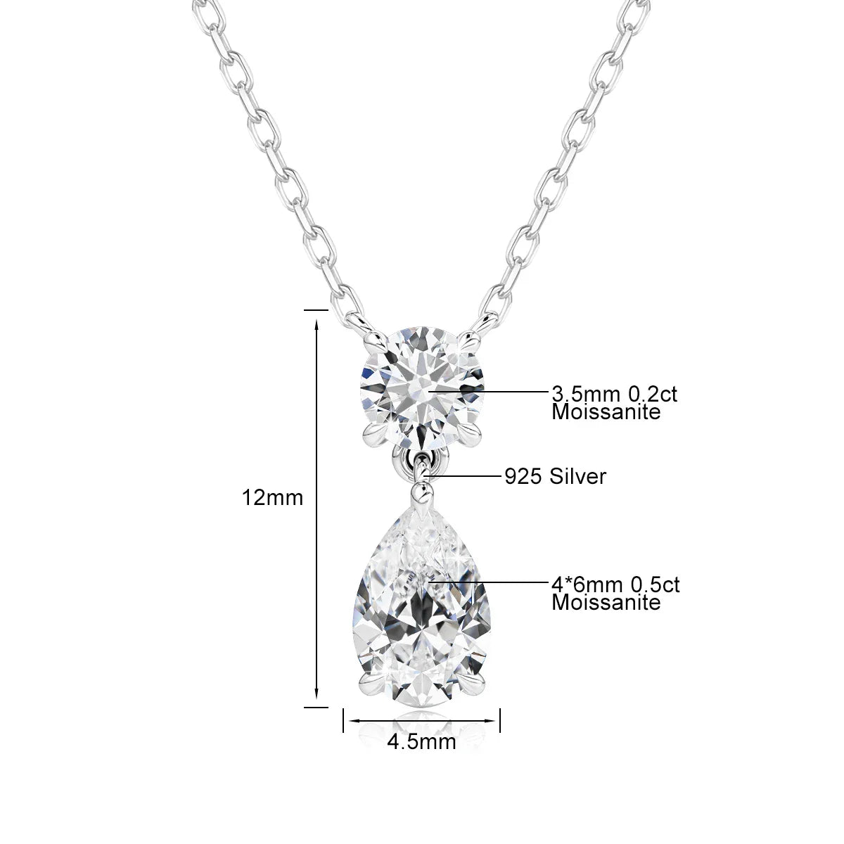 Pear Moissanite Pendant