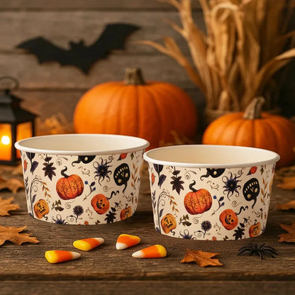 Pumpkin Ghost Paper Snack Bowls