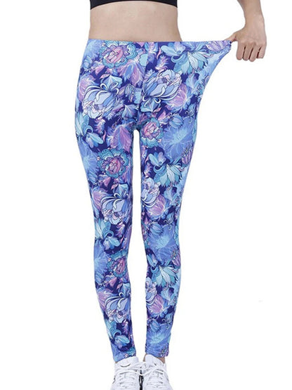 Floral Print High-Waist Jeggings