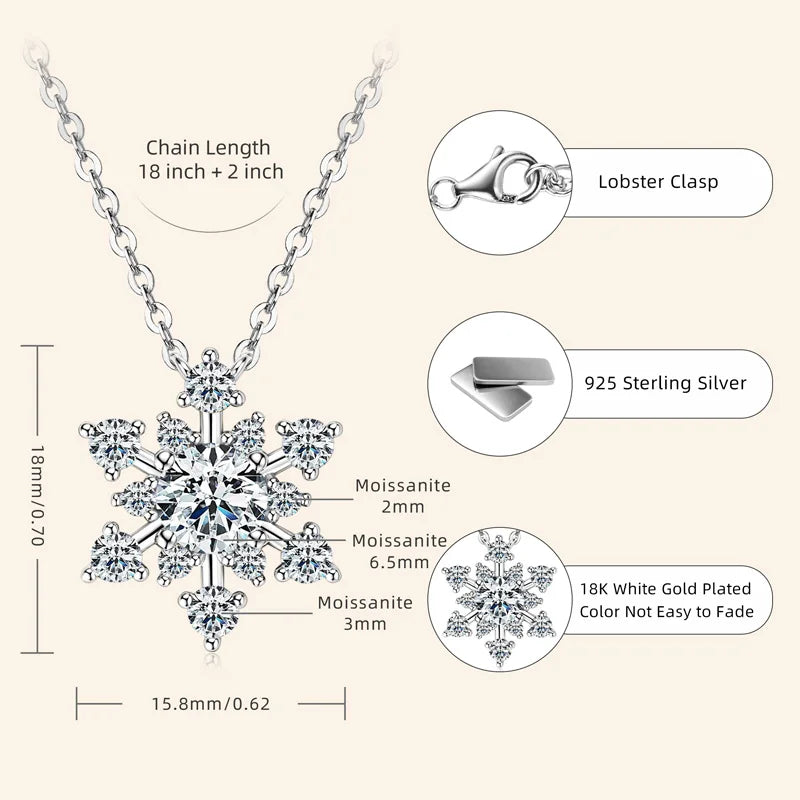 Moissanite Snowflake Necklace