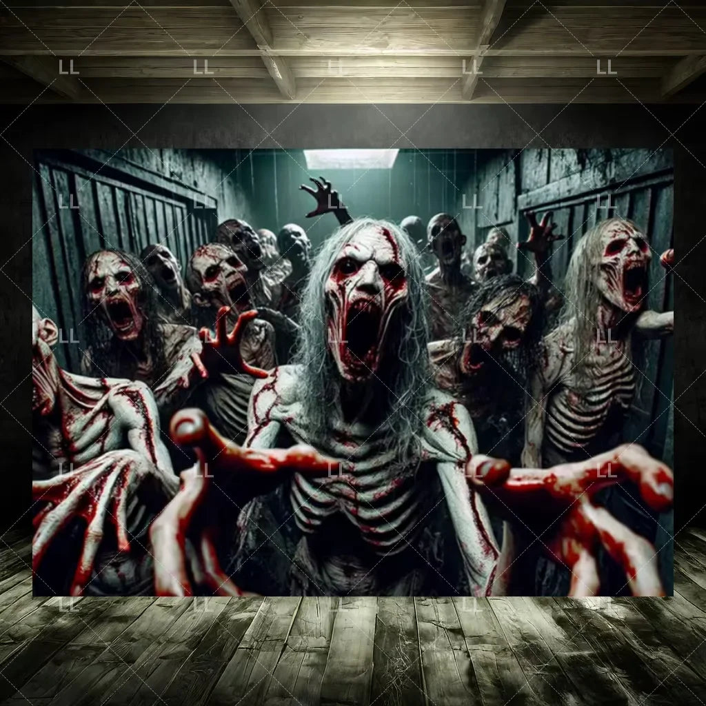 Zombie Explosion Halloween Photography Backdrop