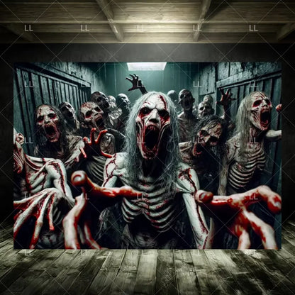 Zombie Explosion Halloween Photography Backdrop