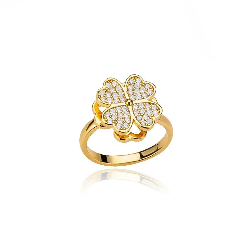 Four Leaf Clover Anxiety Ring