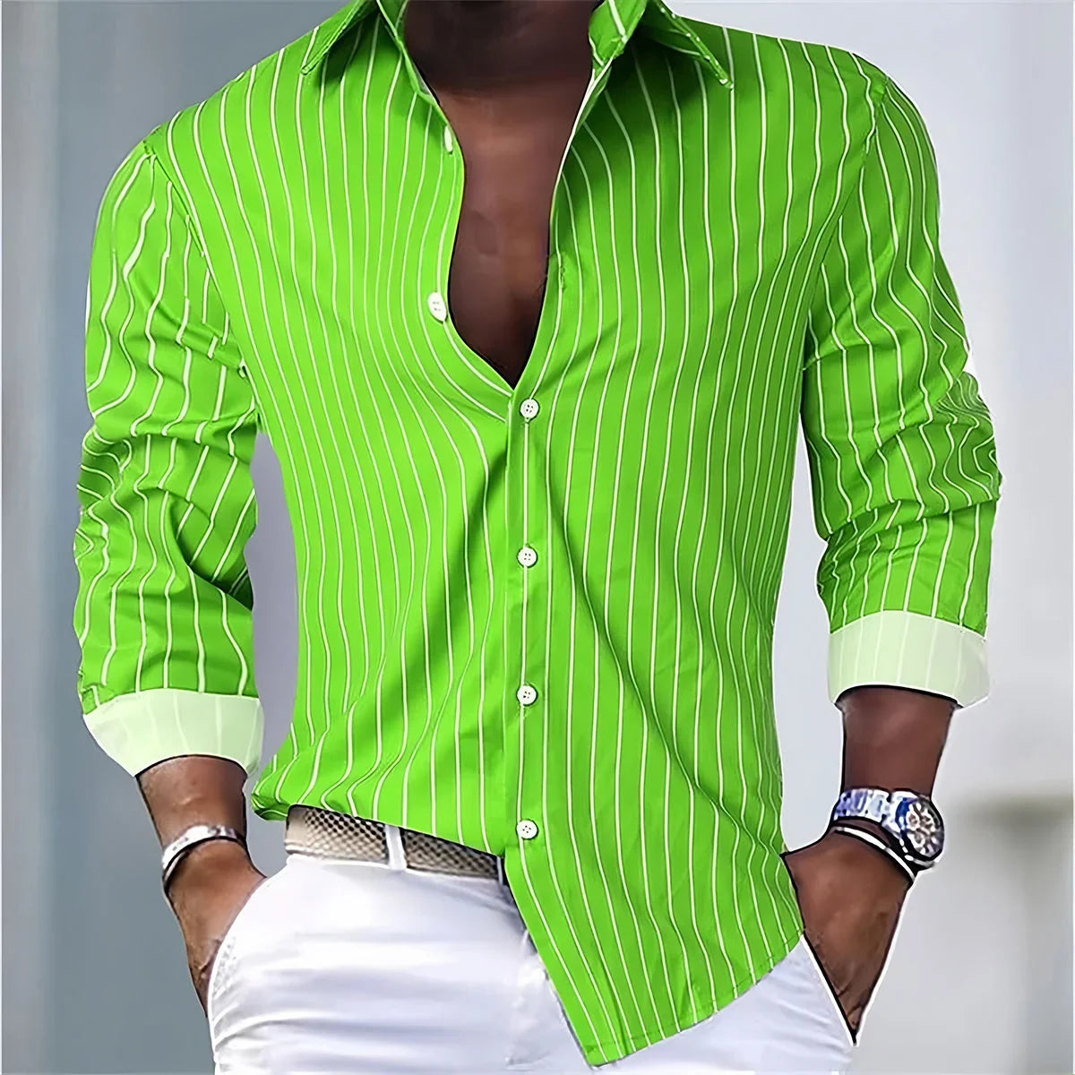 Striped Office Dress Shirt