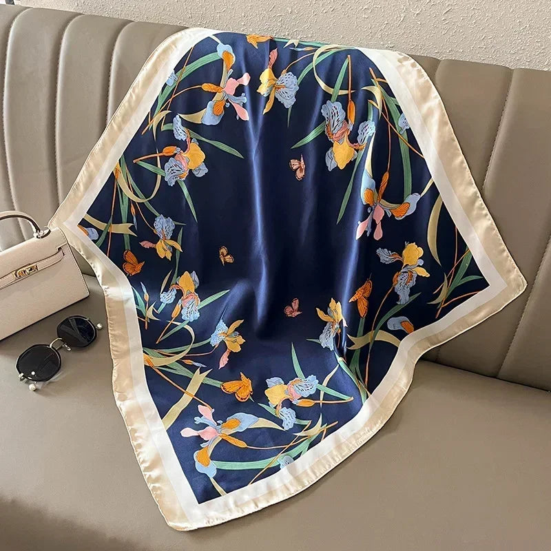 Luxury Print Silk Square Scarf