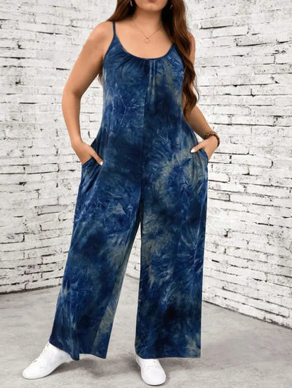 Printed Strap Vest Jumpsuit