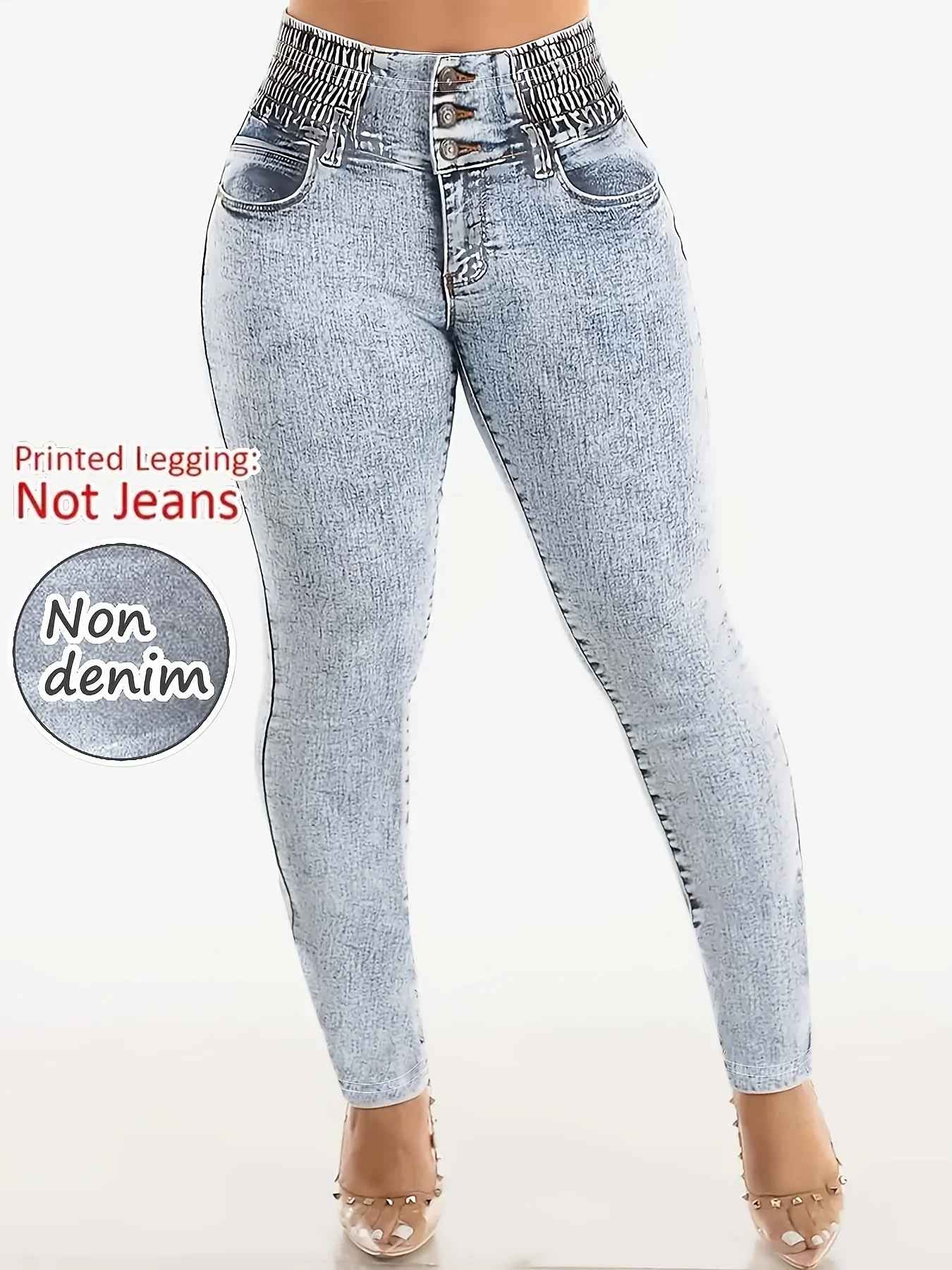 Denim Print Skinny Leggings