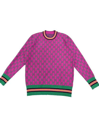 Diamond Print Knit Sweater