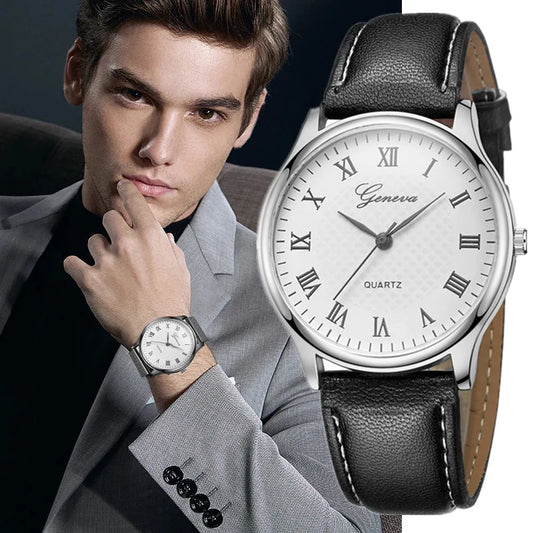 Leather Scale Dial Watch