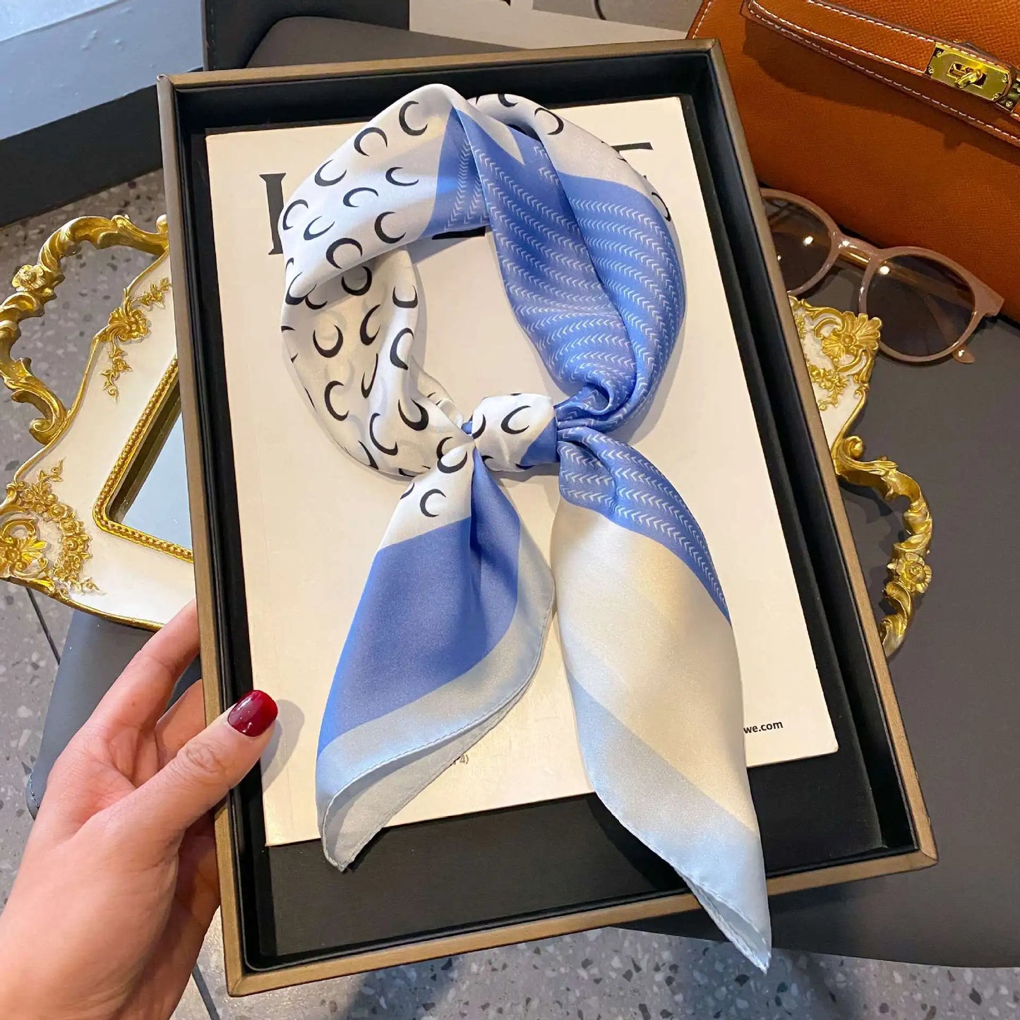 Luxury Silk Plaid Hijab Scarf