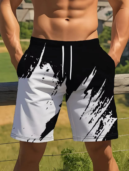 Coconut Tree Print Swim Trunks