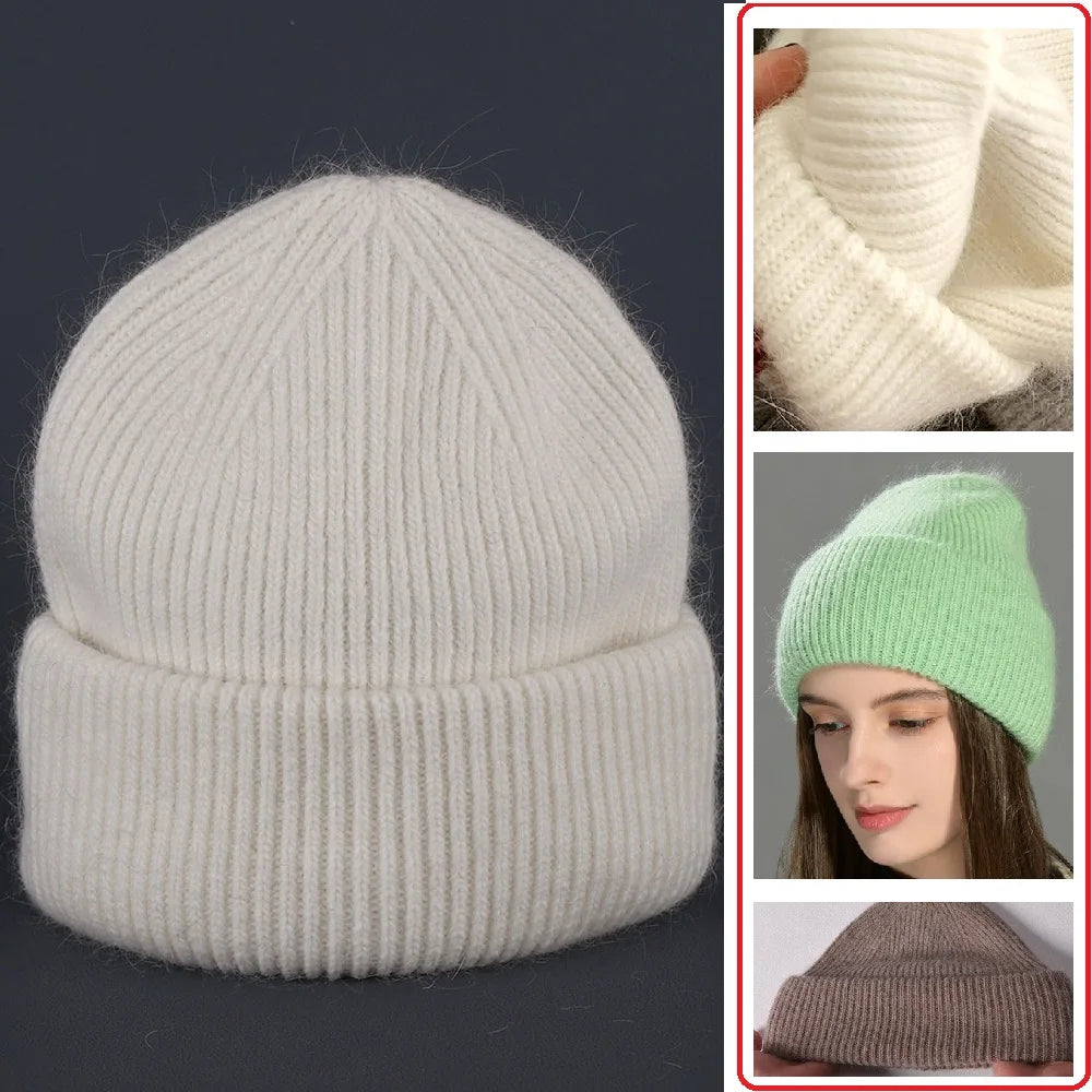 Wool Blend Hooded Scarf Beanie