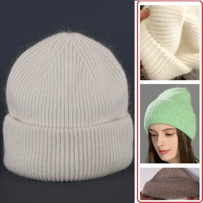 Wool Blend Hooded Scarf Beanie