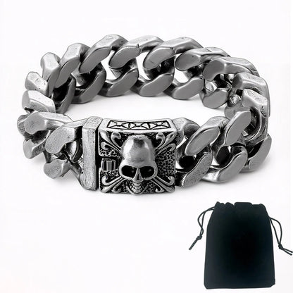 Men’s Heavy Punk Skull Cuban Bracelet