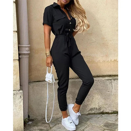 Monochromatic Belt Jumpsuit