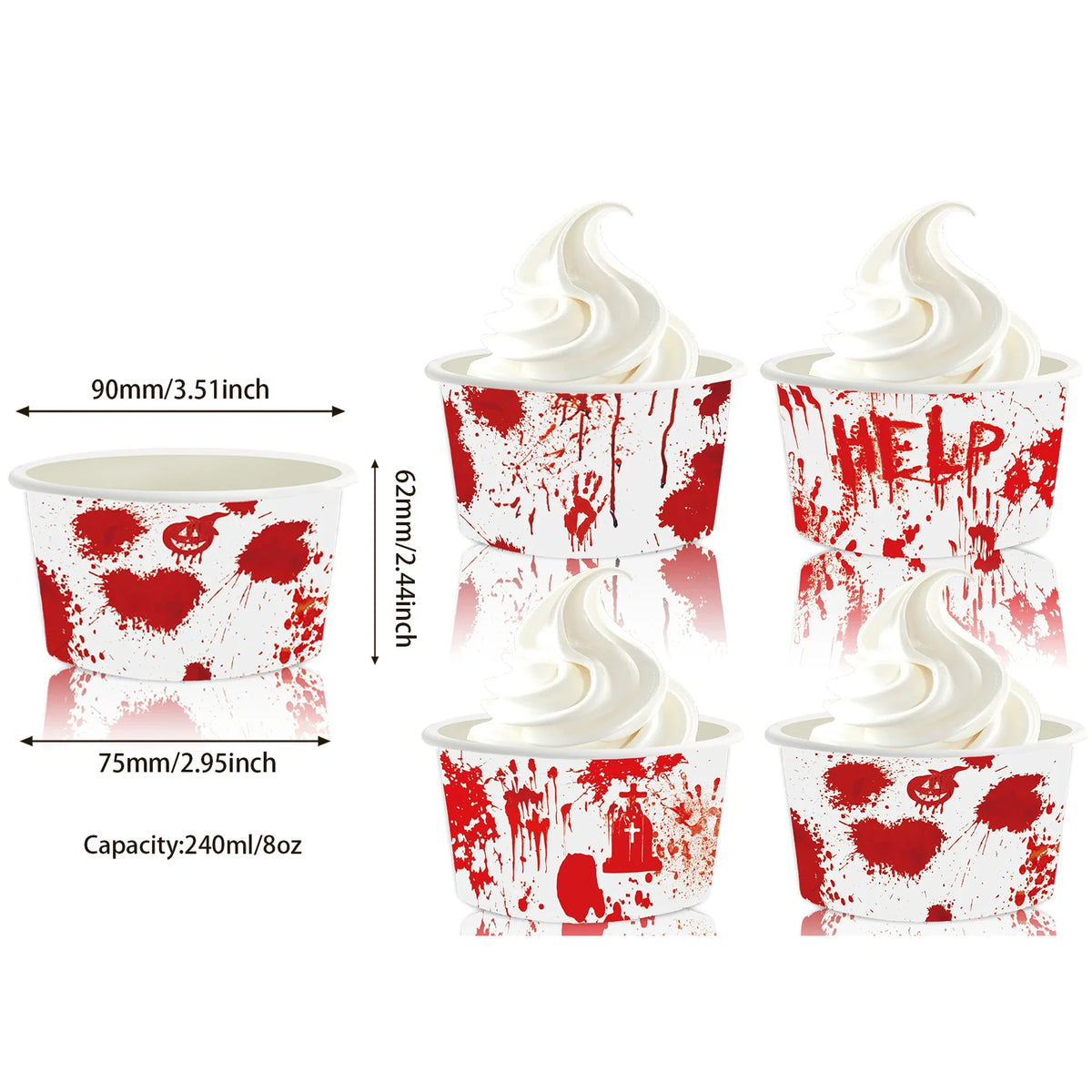Pumpkin Ghost Paper Snack Bowls