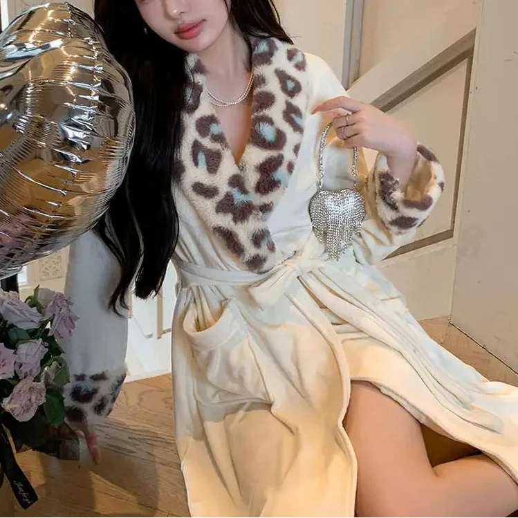 Luxury Leopard Print Robe