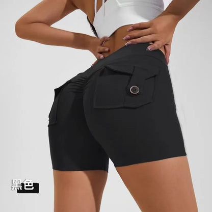 Nylon Ruched Waistband Shorts