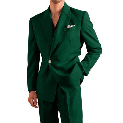 Linen Peak-Lapel Wedding Suit Set
