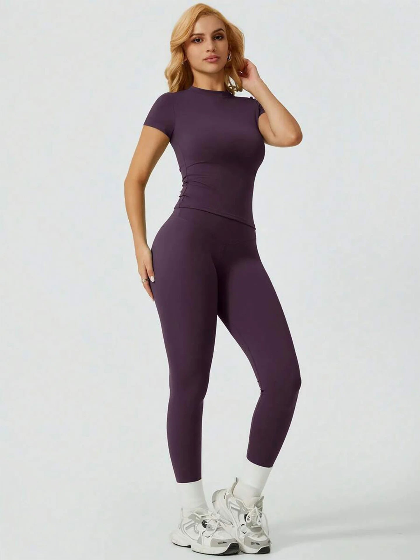 Short Sleeve Leggings Yoga Set