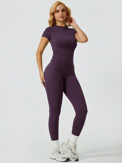 Short Sleeve Leggings Yoga Set