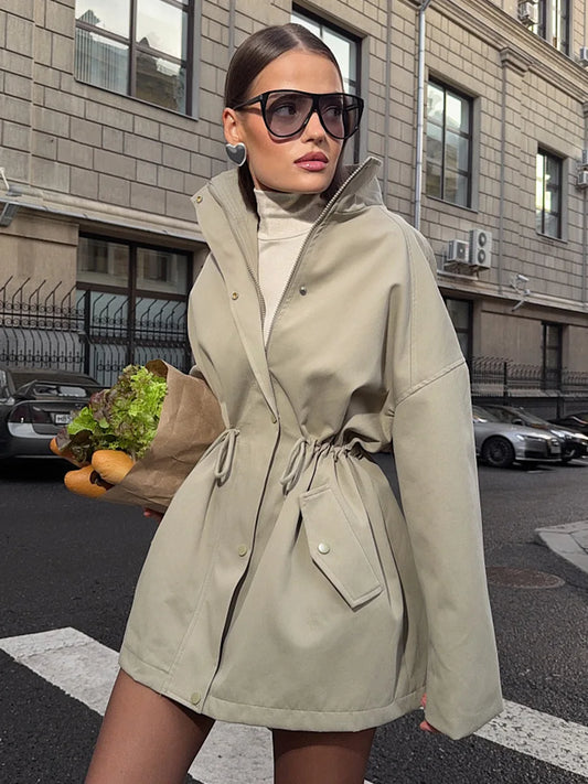 Mid-Length Cotton Trench Coat