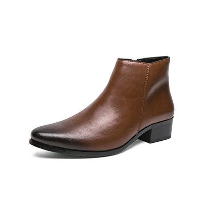 Black Leather Chelsea Ankle Boots