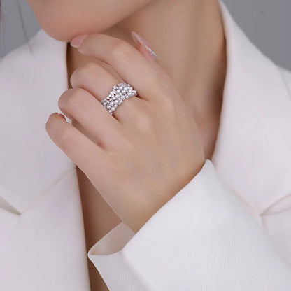 Platinum Zircon Engagement Ring