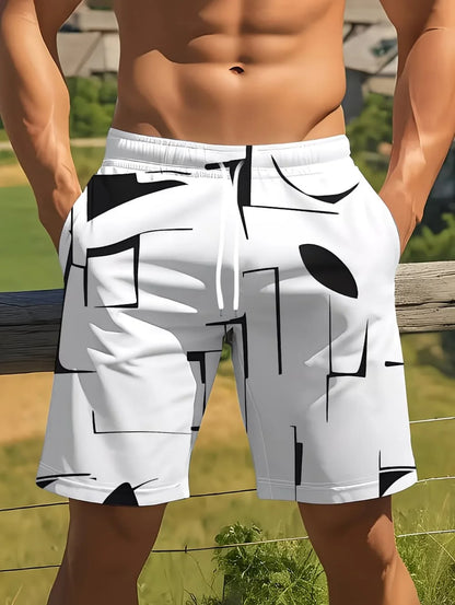 Coconut Tree Print Swim Trunks