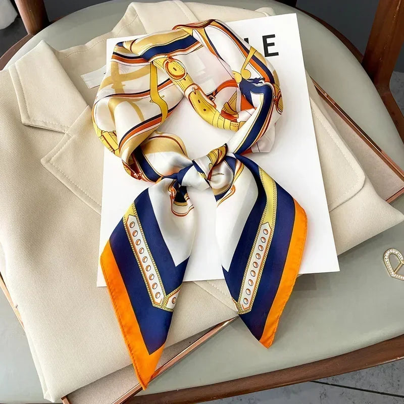 Luxury Print Silk Square Scarf