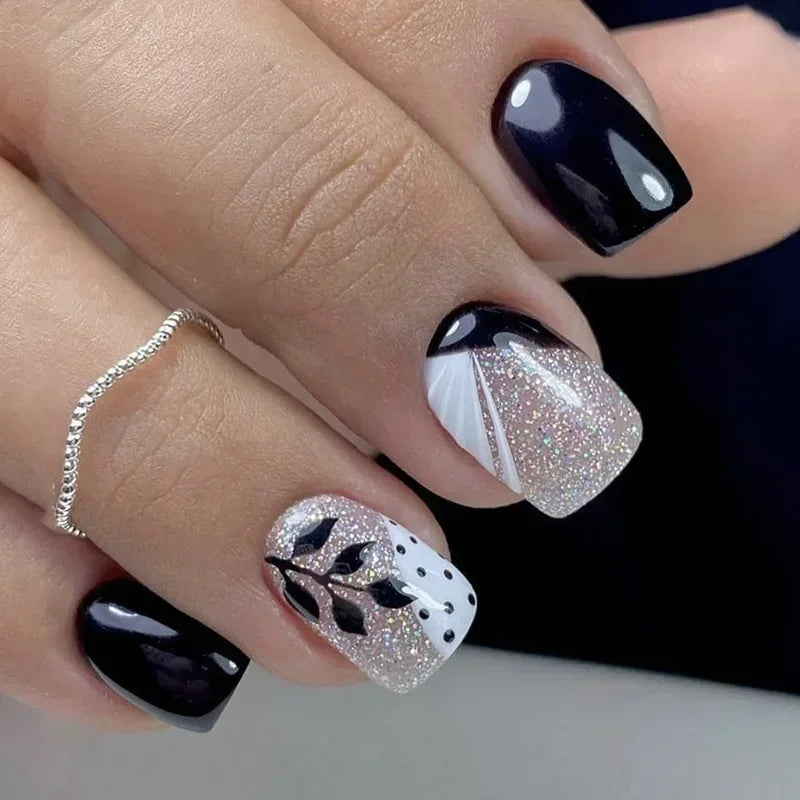 Pink Floral Press On Nails