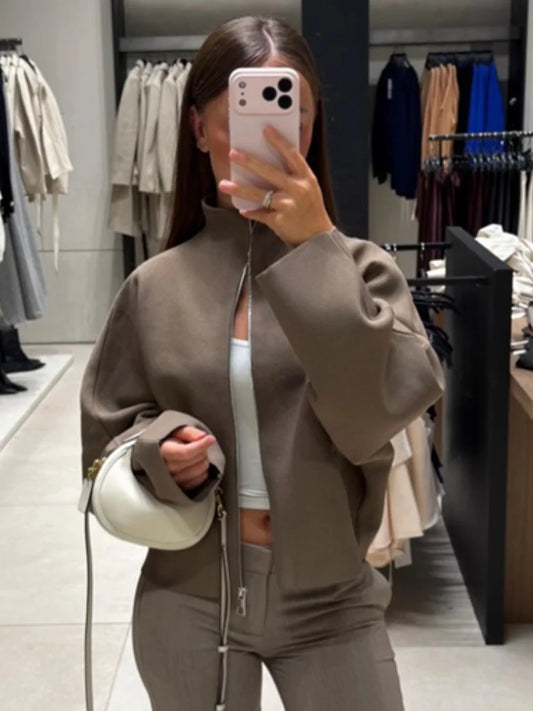 Cropped Knit Jacket