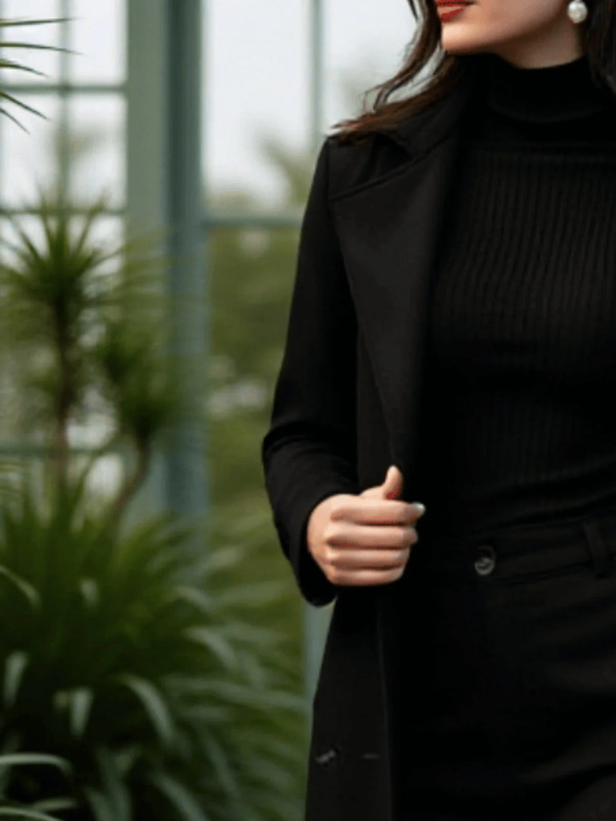 Woolen Double-Breasted Trench Coat
