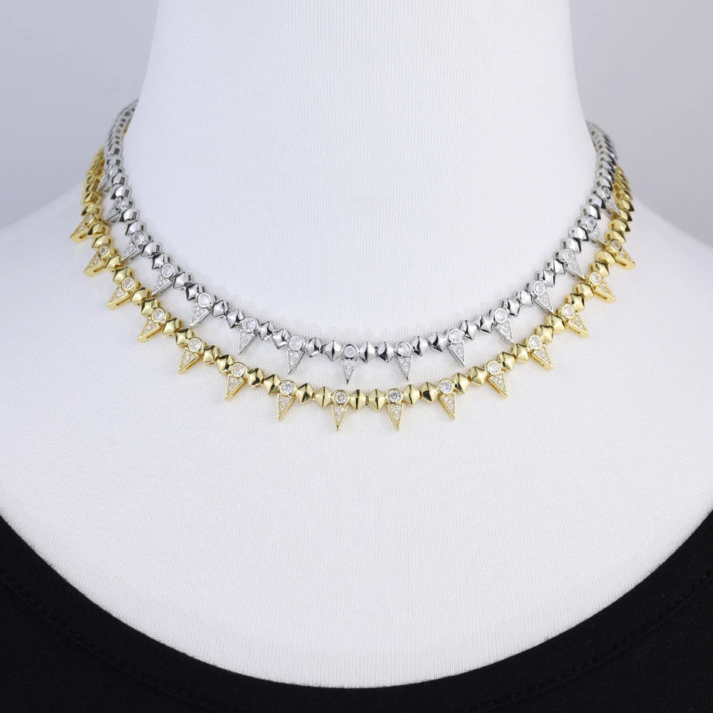 Punk CZ Spike Necklace