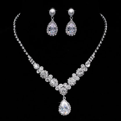 Zircon Necklace & Bracelet Set