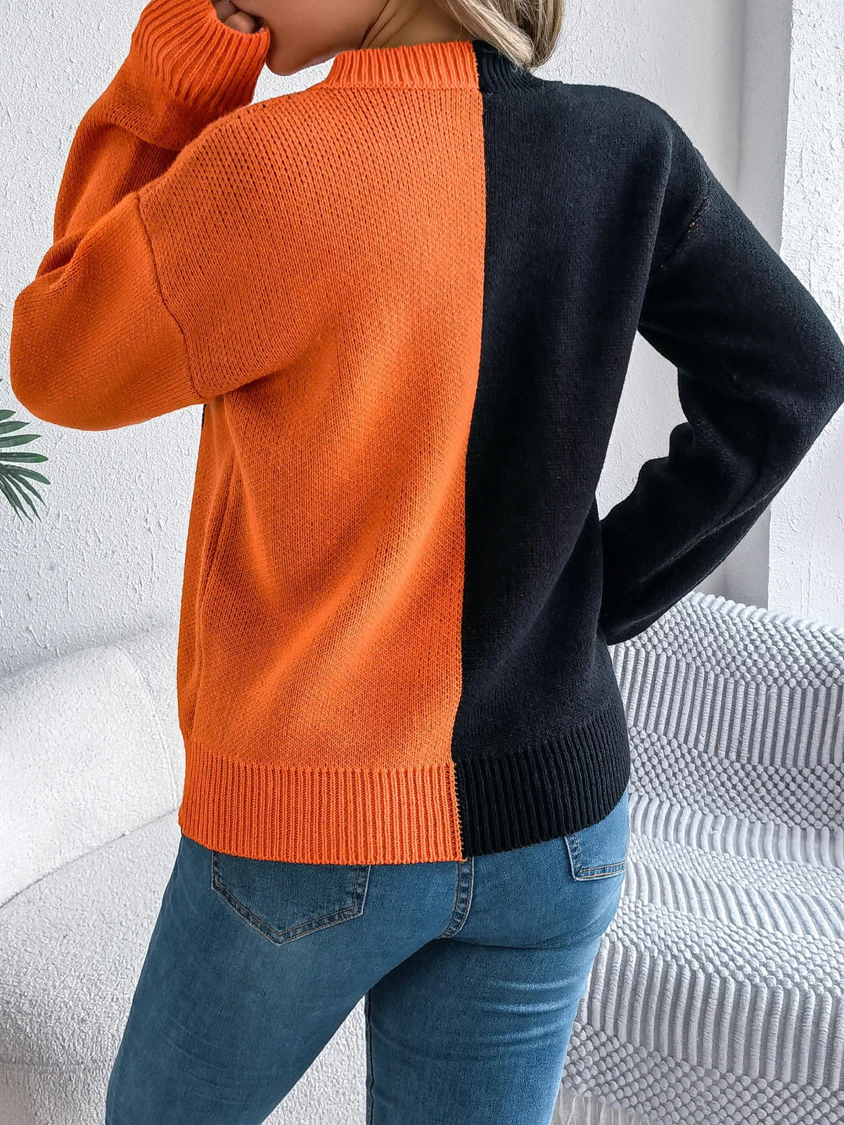 Pumpkin Pattern Halloween Sweater