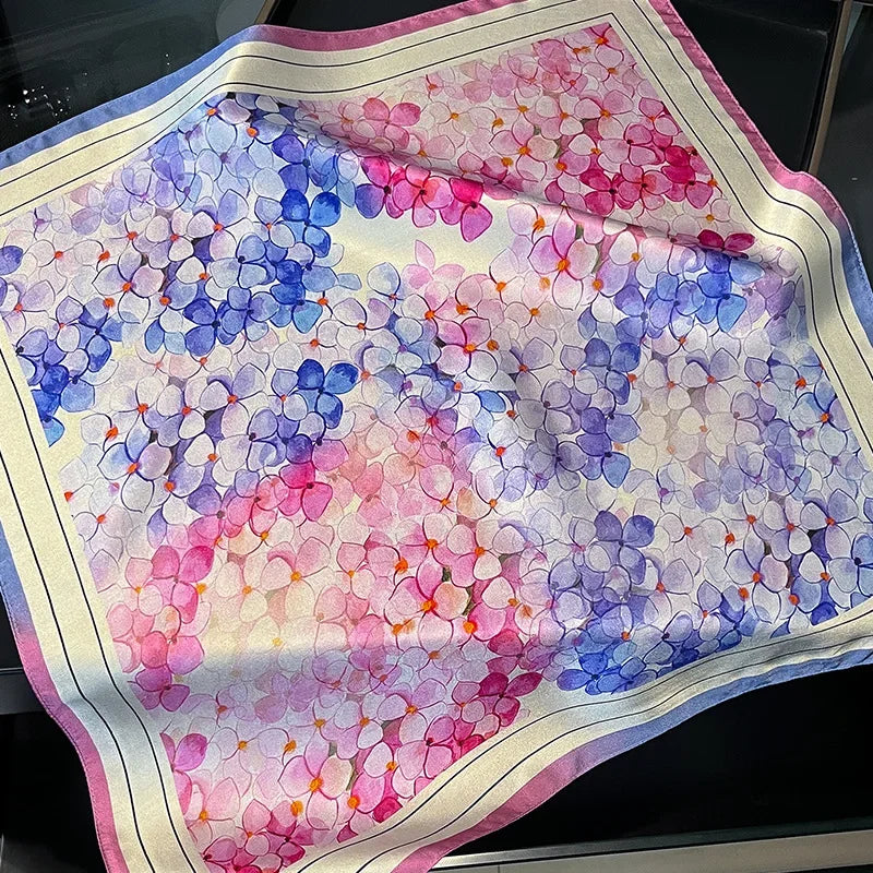 Floral Silk 53cm Square Scarf