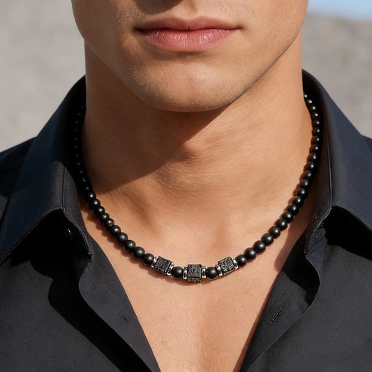 Matte Stone Beaded Necklace