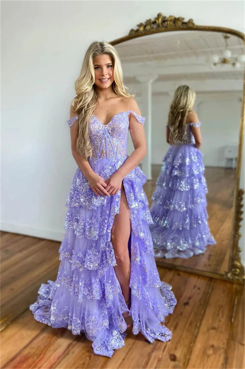 Black Glitter Prom Dresses