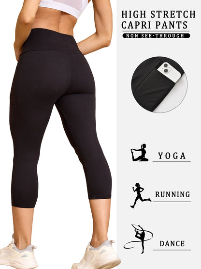 High Waist Pocket Capris