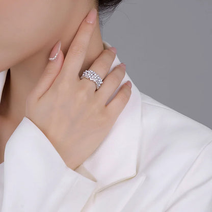 Platinum Zircon Engagement Ring