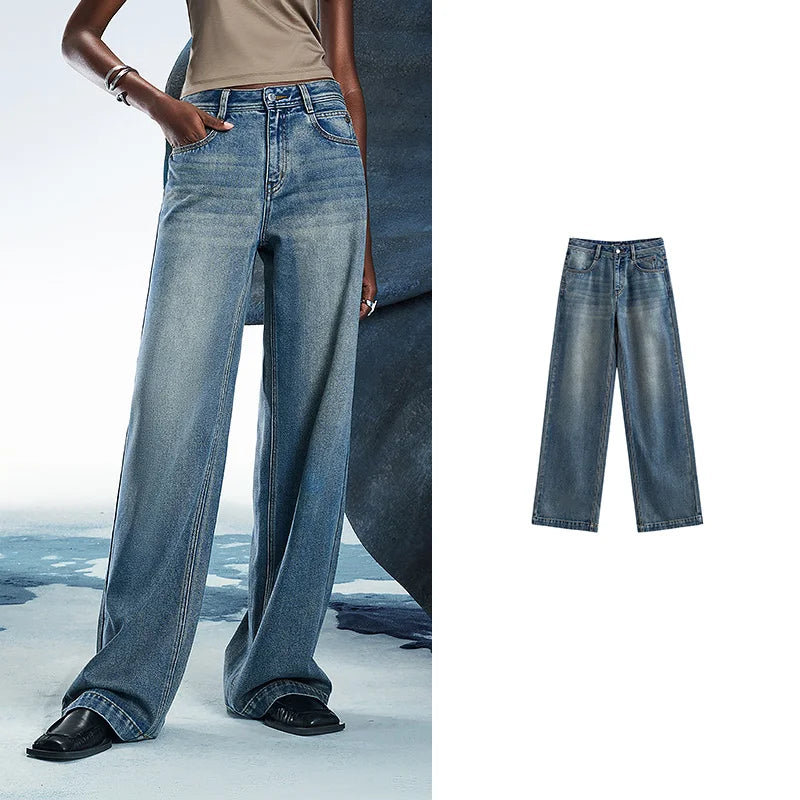 Toyouth Mid-Waist Wide-Leg Jeans