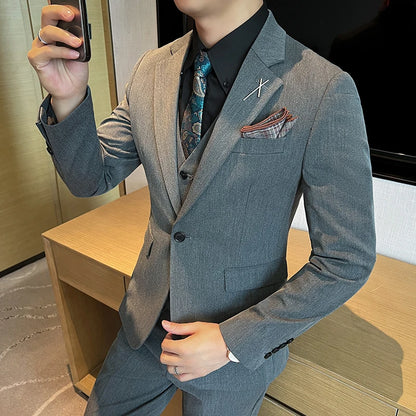 Groomsmen Three-Piece Suit Ensemble