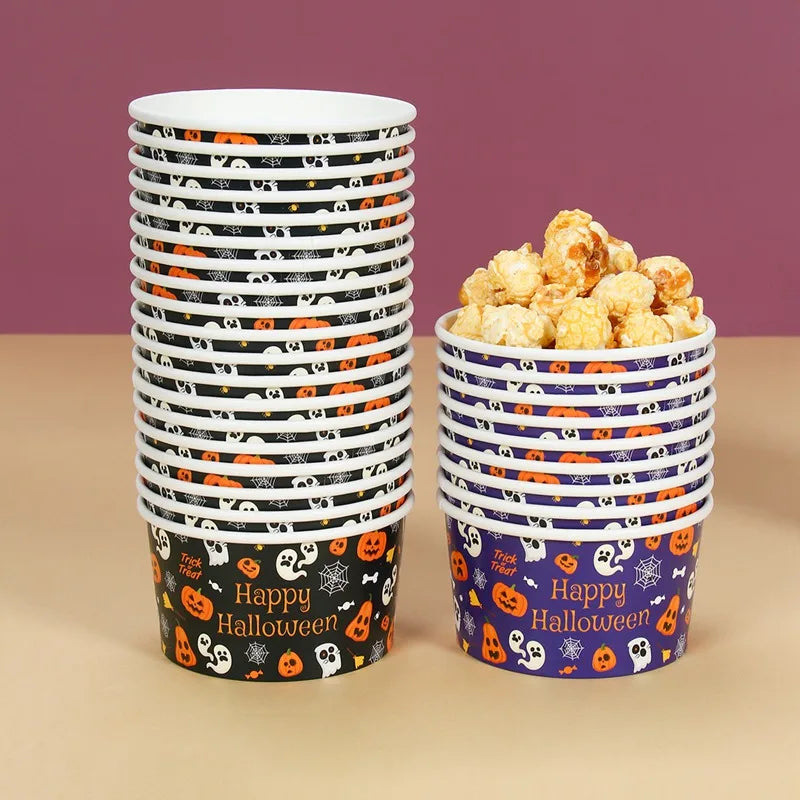 Pumpkin Ghost Paper Snack Bowls