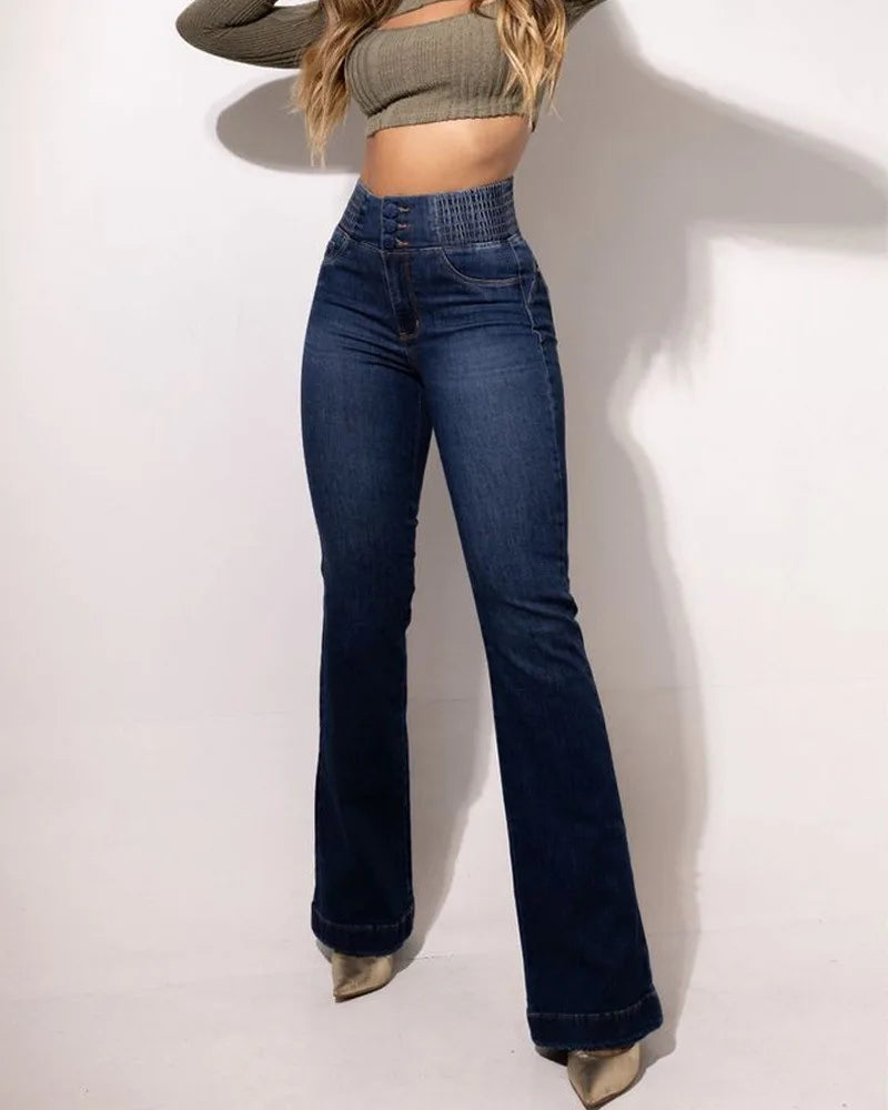 Bodycon Distressed Straight Jeans